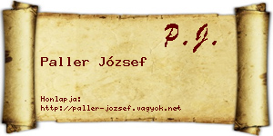 Paller József névjegykártya